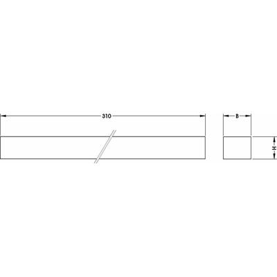 3,2 x 5,2 x310 mm keményfém téglalap hasáb, 0,2mm köszörülési ráhagyással