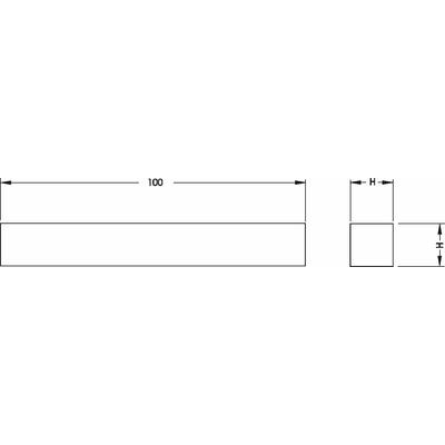 4 x 4 x 100 mm keményfém négyszög hasáb h6 köszörüléssel