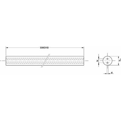 26 x 330 (310) mm keményfém kör hasáb h5 köszörüléssel, 2db 3mm hűtőfurattal, 13mm osztókörön