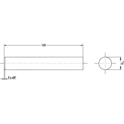 10 x 100 mm fúró-marószerszám h5 köszörüléssel, 0,5 x 45° letöréssel