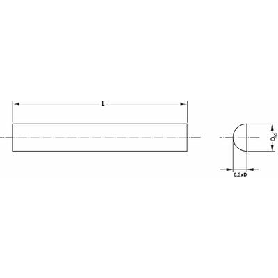 3 x 50 mm gravírtüske előgyártmány, felezett<br>h5 köszörüléssel